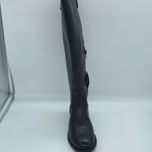 INC Fawne Black Leather Knee-High Boots - Picture 3 of 11